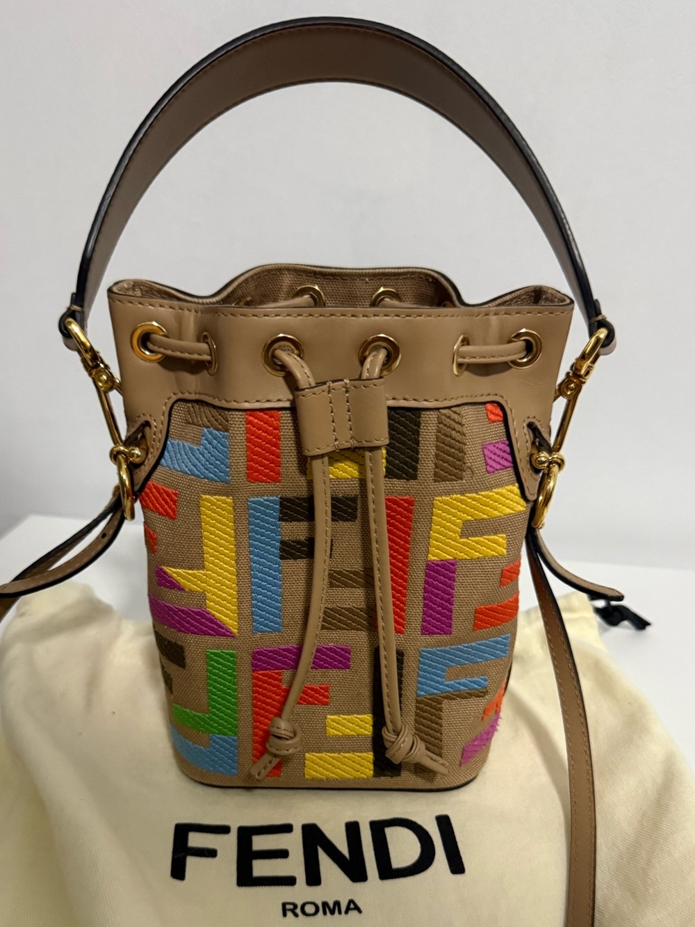 Fendi Mini Mon Tresor Multicolor bucket bag
